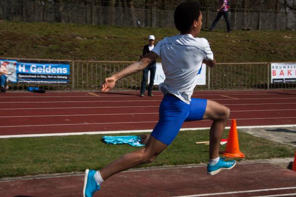 Hinkstap Jim Vaughan tijdens de competitie in 2015